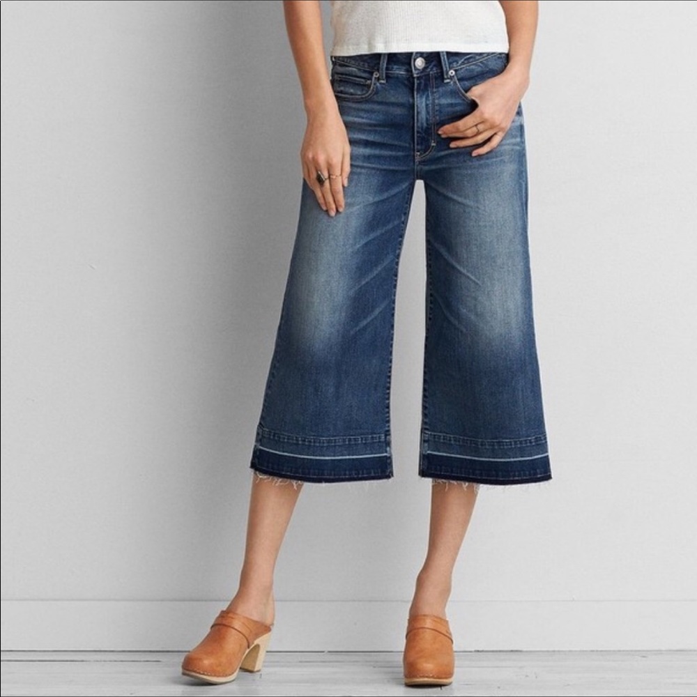 NWT American eagle crop wide leg jeans
